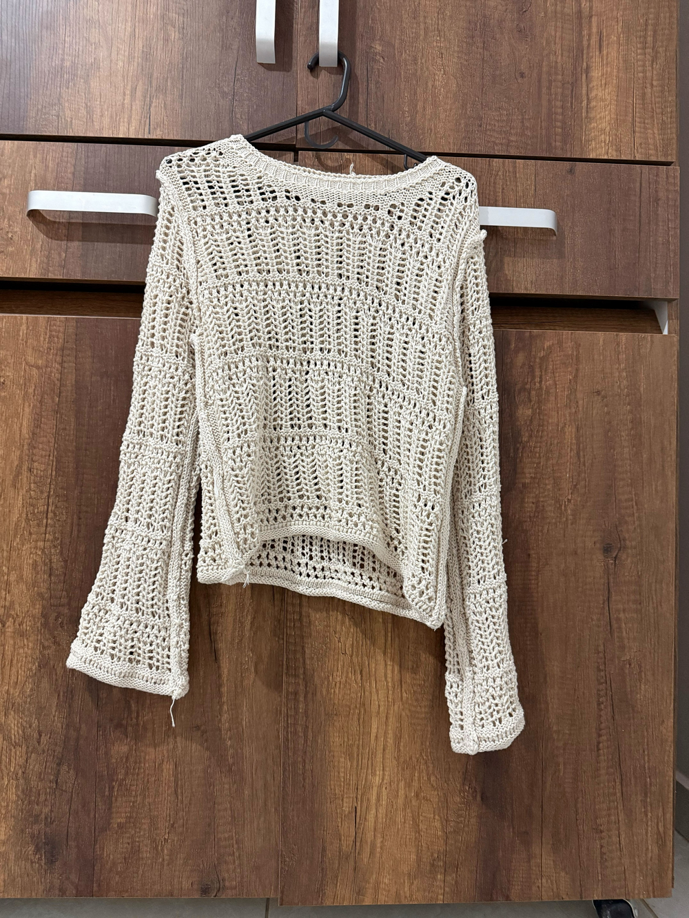 Sybilla Women's Knit Top Casual Bohemian Cream M